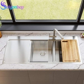 Chậu rửa bát 2 hố Konox KN11650TD – Bàn trái